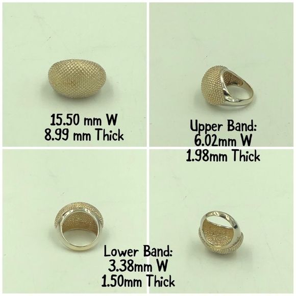 925 Sterling Silver Pegged Dome Ring Size 5 - Picture 5 of 7